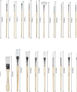 Alternative view of Paint Brushes Set of 24 Pieces with Canvas Brush Case | Wooden Handles. 24 Different Types of Brushes. Nylon Hair. Professional. Oil. Acrylic and Watercolor Painting