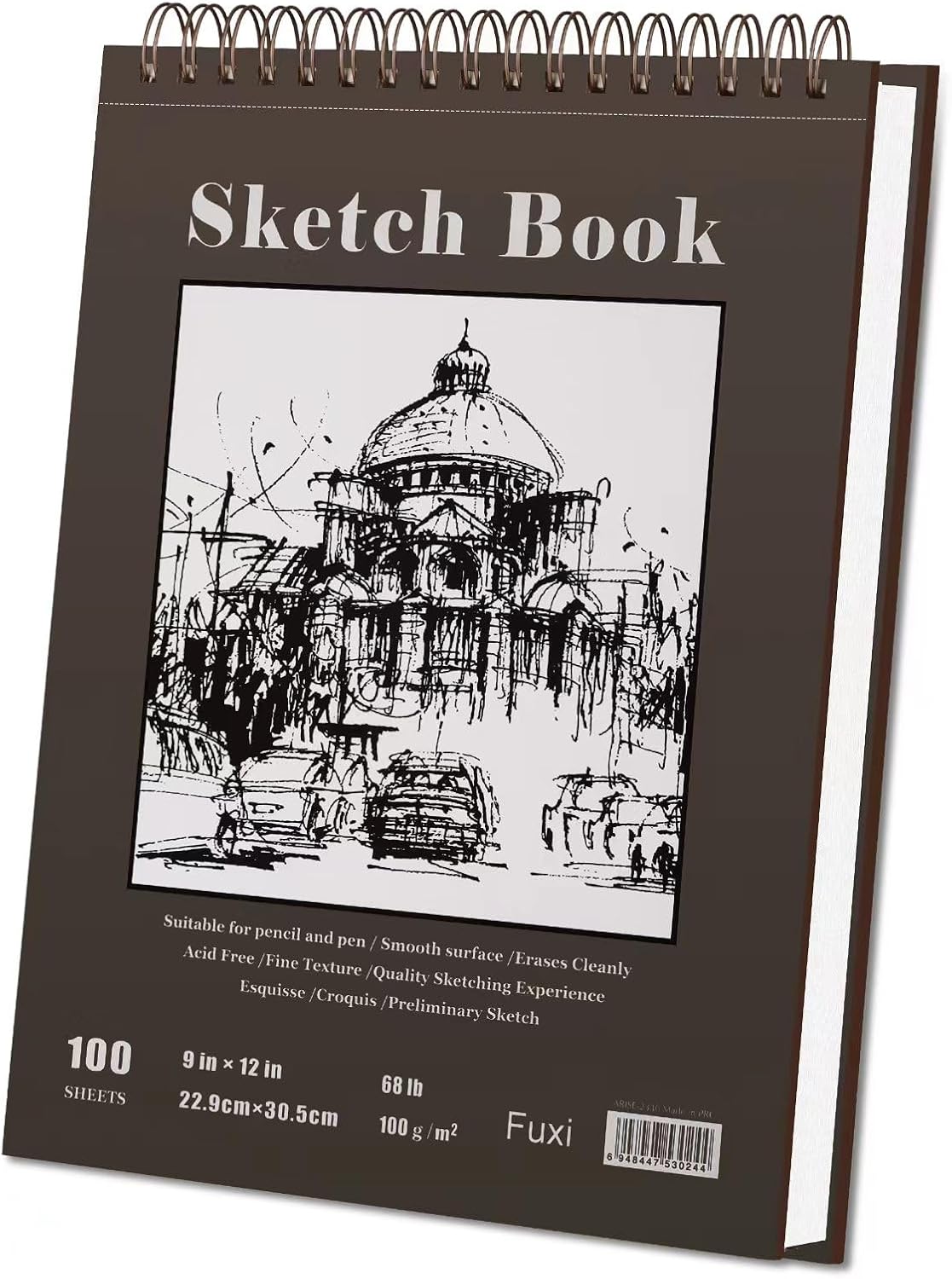 Fuxi 9 x 12 Sketch Book_Top Spiral Bound Sketchbook_100Sheets 68lb/100gsm | Art Sketch Pads for Drawing. Acid-Free Drawing Paper Pad for Kids. Students. Artists & Beginners. Art Supplies for Adults - Image 9