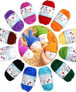 Alternative view of LEMESO Acrylic Yarn Bulk Pack. 12 Skeins for Crochet & Knitting. 180g | 12 Assorted Colors. 15g Mini Skeins. Perfect for Beginners. School Crafts. Art Classes and DIY Projects